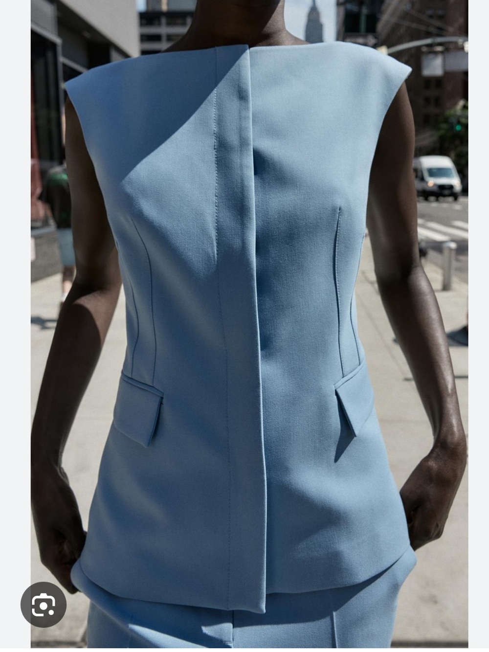 Zara NWT fitted vest blue 8969/561